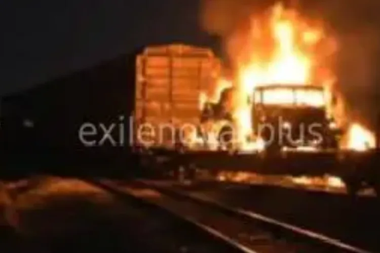 Drone ucrainene lovesc infrastructura feroviară rusă (sursa: Telegram/Elilenova_plus)