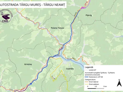 Proiectul Grințieș-Pipirig, documentația transmisă pentru aprobare (sursa: Facebook/Compania Națională de Investiții Rutiere)