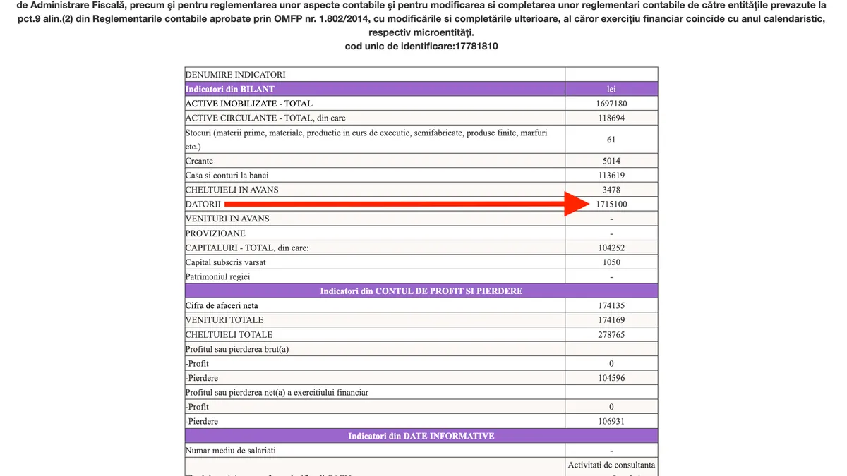 Comunicare SRL bilanț