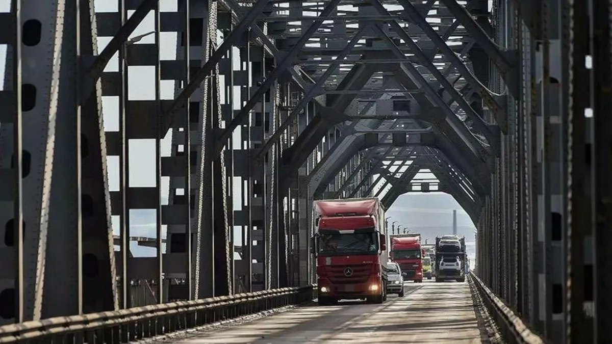 Trafic reluat pe Podul Giurgiu–Ruse (sursa: Facebook/Inspectoratul Teritorial al Poliției de Frontieră Giurgiu)