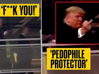 Donald Trump, surprins făcând un gest obscen (sursa: YouTube/R.Digital)