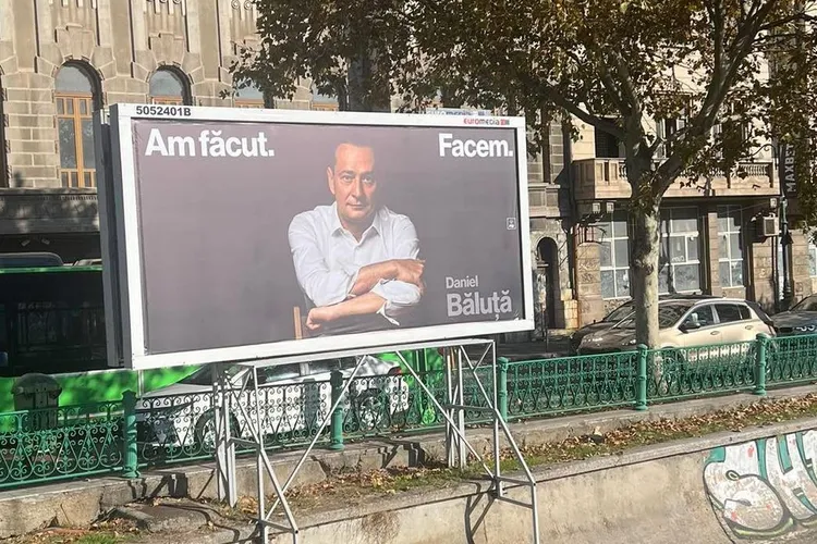 Băluță a început, ilegal, campania, umplând orașul cu reclame Foto: Facebook Ovidiu Albu