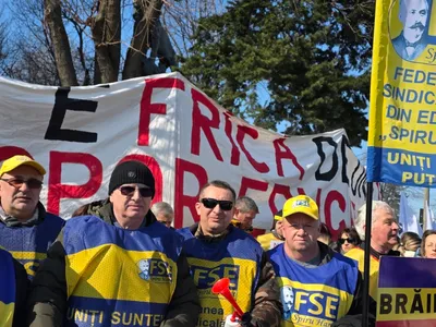 Simulările examenelor naționale, perturbate de protestul profesorilor (sursa: Facebook/Federatia Sindicatelor din Educație „Spiru Haret”)