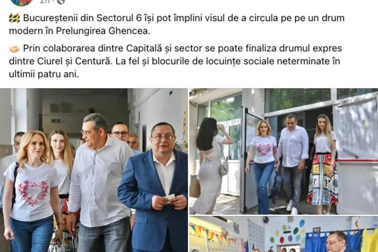 Firea, campanie ilegală în ziua votului (sursa: Facebook/Gabriela Firea)