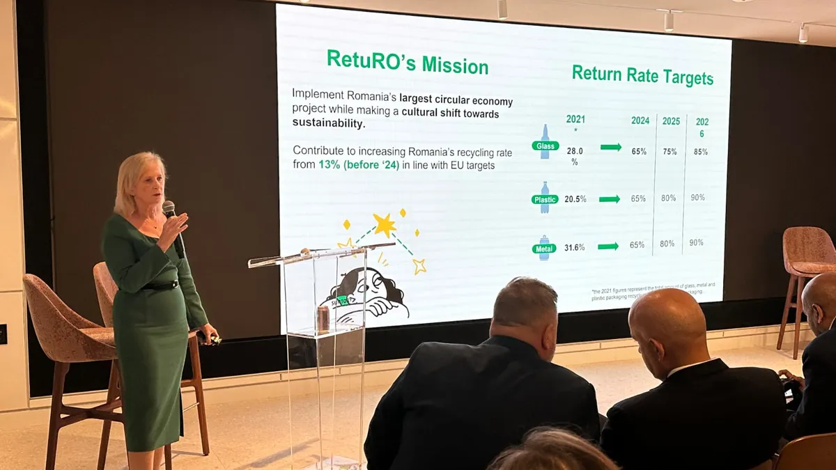 SGR, la Climate Week NYC 2024. În imagine, Gemma Webb, CEO RetuRO (sursa: RetuRO)