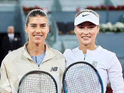 Victoria Soranei Cîrstea și Anei Kalinskaia (sursa: Facebook/Mutua Madrid Open)