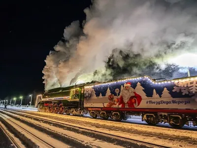 Moş Gerilă rusesc evită granița cu Ucraina (sursa: Twitter/Russian Railways)