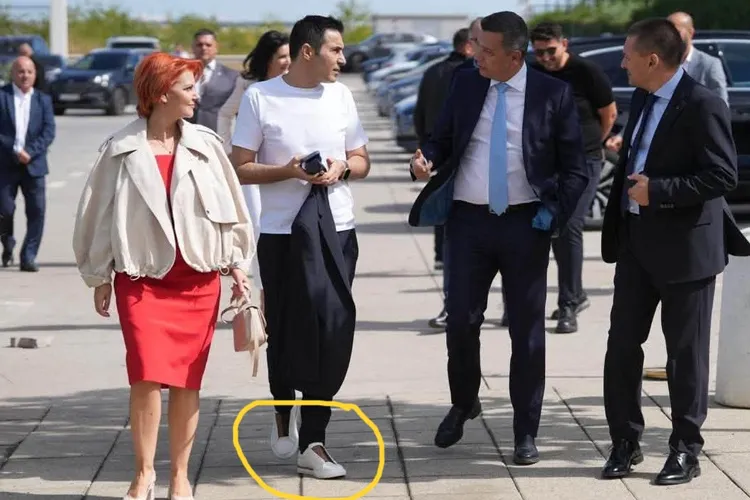 Claudiu Manda, încă o aroganță social-democrată: cu sneakers care par a fi un model italian de lux de 1.100 euro, la realegerea soției în fruntea PSD Craiova