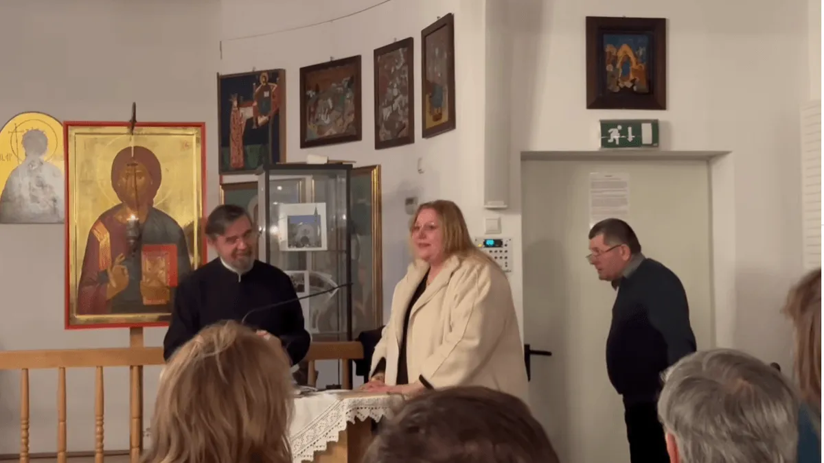 Putinista Șoșoacă, invitată să vorbească la biserica ”Buna Vestire” din Viena Foto: captură video