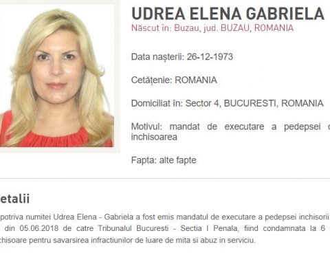 Elena Udrea, dată în urmărire generală